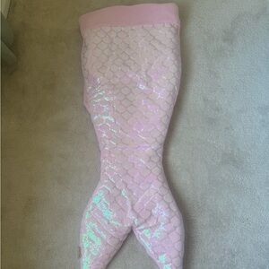 Pink Iridescent Mermaid Tail Blanket